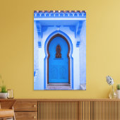 Blauwe Marokkaanse deur Canvas Afdruk (Insitu (Woonkamer))