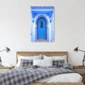 Blauwe Marokkaanse deur Canvas Afdruk (Insitu (Slaapkamer))