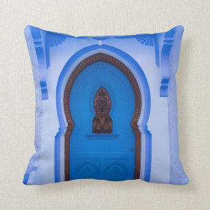 Blauwe Marokkaanse deur Kussen