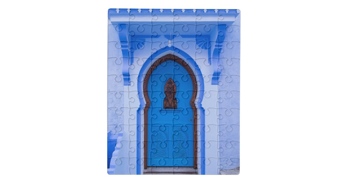 Alsjeblieft kijk Nylon verzending Blauwe Marokkaanse deur Puzzel | Zazzle.nl