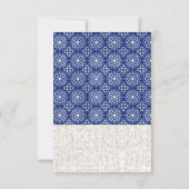 Blauwe Marokkaanse florale bruiloft Kaart (Achterkant)