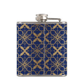 Blauwe Marokkaanse likeur of wijnvinylwikkelkolf Heupfles (Achterkant)