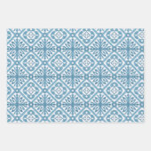 Blauwe Marokkaanse mediterrane Tegel Inpakpapier Vel (Voorkant)