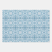 Blauwe Marokkaanse mediterrane Tegel Inpakpapier Vel (Voorkant 3)