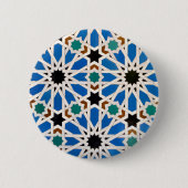 Blauwe Marokkaanse Mozaïek Button (Voorkant)