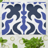 Blauwe Marokkaanse Patroon Keukenhanddoek (Gevouwen)