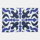Blauwe Marokkaanse Patroon Keukenhanddoek (Horizontaal)