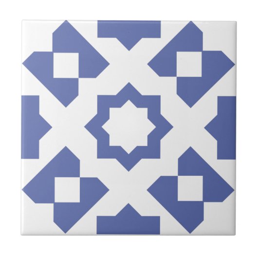 Blauwe Marokkaanse tegel 10 Tegeltje (Voorkant)