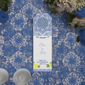 Blauwe Marokkaanse Tegel Bottle Hanger Labels met