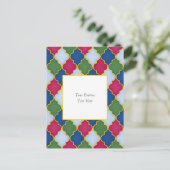 Blauwe Marokkaanse tegel Elegant op maat Briefkaart (Staand voorkant)