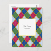 Blauwe Marokkaanse tegel Elegant op maat Briefkaart (Voorkant / Achterkant)