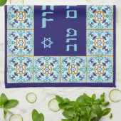 Blauwe Marokkaanse Tegel Shabbat Challah Hoesje Cl Theedoek (Gevouwen)