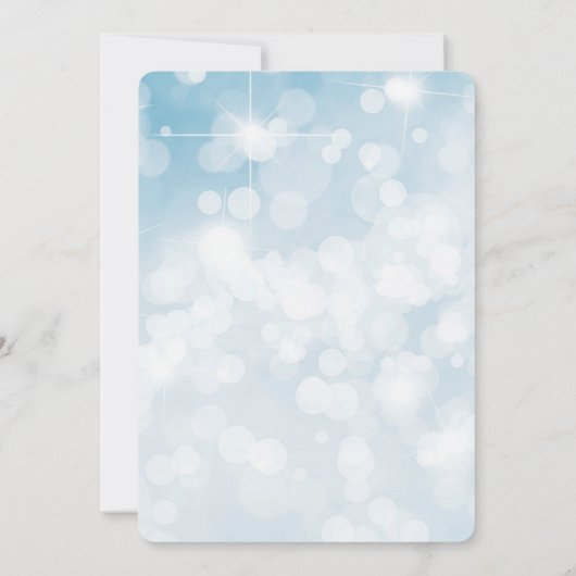 Blauwe marquee licht nieuw jaar oud kaart (Achterkant)