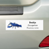 Blauwe marron rivierkreeft cartoonillustratie bumpersticker (Op auto)