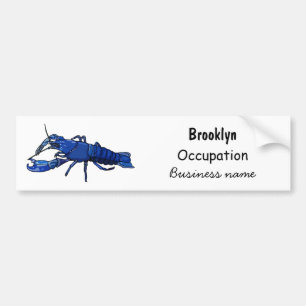 Blauwe marron rivierkreeft cartoonillustratie bumpersticker