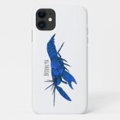 Blauwe marron rivierkreeft cartoonillustratie Case-Mate iPhone case (Achterkant)