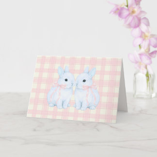 Blauwe Marshmallow Konijn Konijnen Pasen Kaart