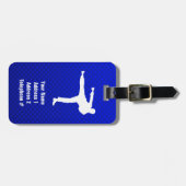 Blauwe martiale kunst bagagelabel (Voorkant horizontaal)