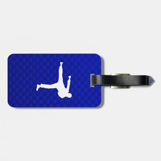 Blauwe martiale kunst bagagelabel (Achterkant horizontaal)