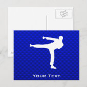 Blauwe martiale kunst briefkaart (Voorkant / Achterkant)