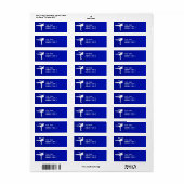 Blauwe martiale kunst etiket (Full Sheet)