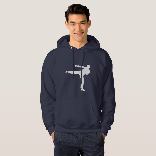Blauwe martiale kunst hoodie (Voorkant volledig)