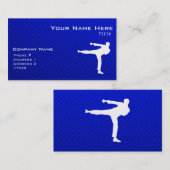 Blauwe martiale kunst visitekaartje (Voorkant / Achterkant)