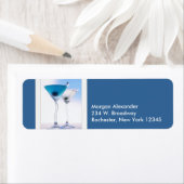 Blauwe Martini Adresetiketten Etiket (Insitu)