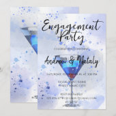 Blauwe martini cocktail op wit kaart (Voorkant / Achterkant)