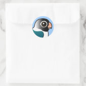 Blauwe Mask Lovebird Ronde Sticker (Tas)