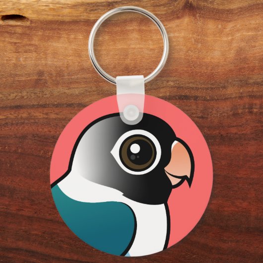 Blauwe Mask Lovebird Sleutelhanger (Voorkant)