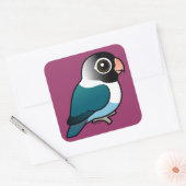 Blauwe Mask Lovebird Vierkante Sticker (Envelop)