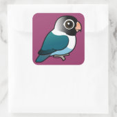 Blauwe Mask Lovebird Vierkante Sticker (Tas)