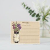 Blauwe Mason Jar Receptkaart (Staand voorkant)