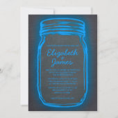 Blauwe  Mason Jar Wedding Invitations Kaart (Voorkant)