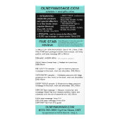 Blauwe Massage en Spa Brochure Card Reclamekaart (Achterkant)