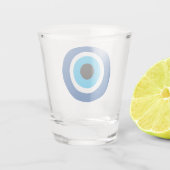 Blauwe Mati Evil Eye Grieks Symbool Shot Glass Glas (Achterkant)