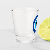 Blauwe Mati Evil Eye Grieks Symbool Shot Glass Glas (Links)