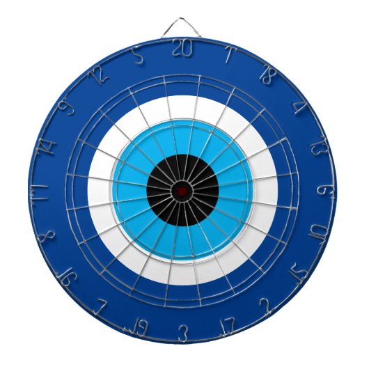 Blauwe Mati Evil Eye nazar symbool dartboard ontwe Dartbord (Voorkant)