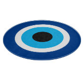 Blauwe Mati Evil Eye symbool glazen snijplank (Hoek)