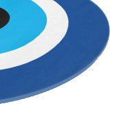 Blauwe Mati Evil Eye symbool glazen snijplank (Hoek)