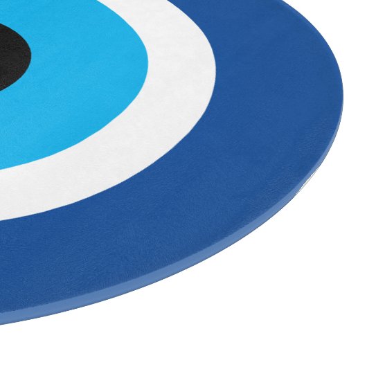 Blauwe Mati Evil Eye symbool glazen snijplank (Hoek)