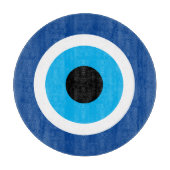 Blauwe Mati Evil Eye symbool glazen snijplank (Voorkant)