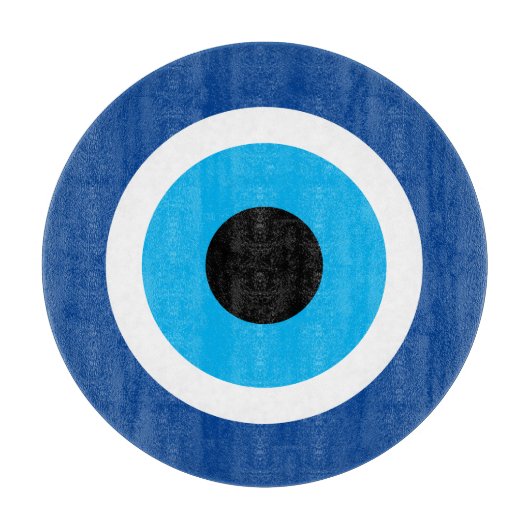 Blauwe Mati Evil Eye symbool glazen snijplank (Voorkant)