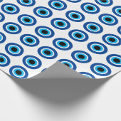 Blauwe Mati Evil Eye symbool inpakpapier (Hoek)
