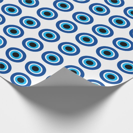 Blauwe Mati Evil Eye symbool inpakpapier (Hoek)