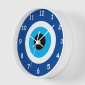 Blauwe Mati Evil Eye symbool ronde wandklok (Hoek)