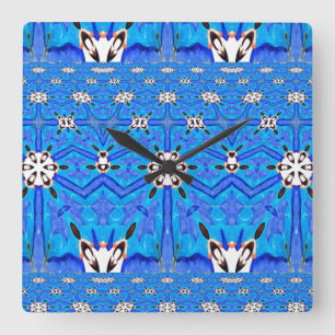 blauwe matrixrasterklok vierkante klok