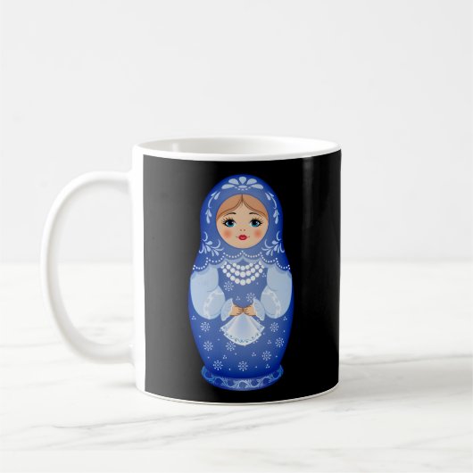 Blauwe Matryoshka Russische nestpop Koffiemok (Links)
