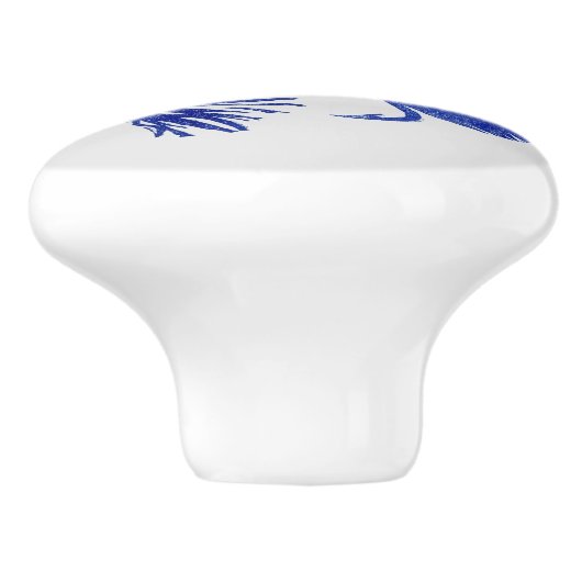 Blauwe Matuka-wimpel, vliegende visserij, vliegend Keramische Knop (Zijkant)